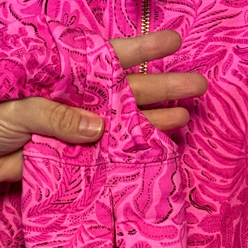 Lily Pulitzer WRENLEY ZIP-UP, CERISE PINK PINKIE PROMISES - Picture 3 of 5